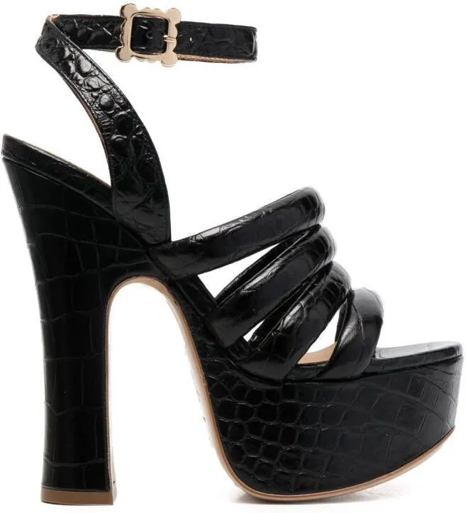 Vivienne Westwood 150mm crocodile platform sandals Black