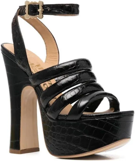 Vivienne Westwood 150mm crocodile platform sandals Black