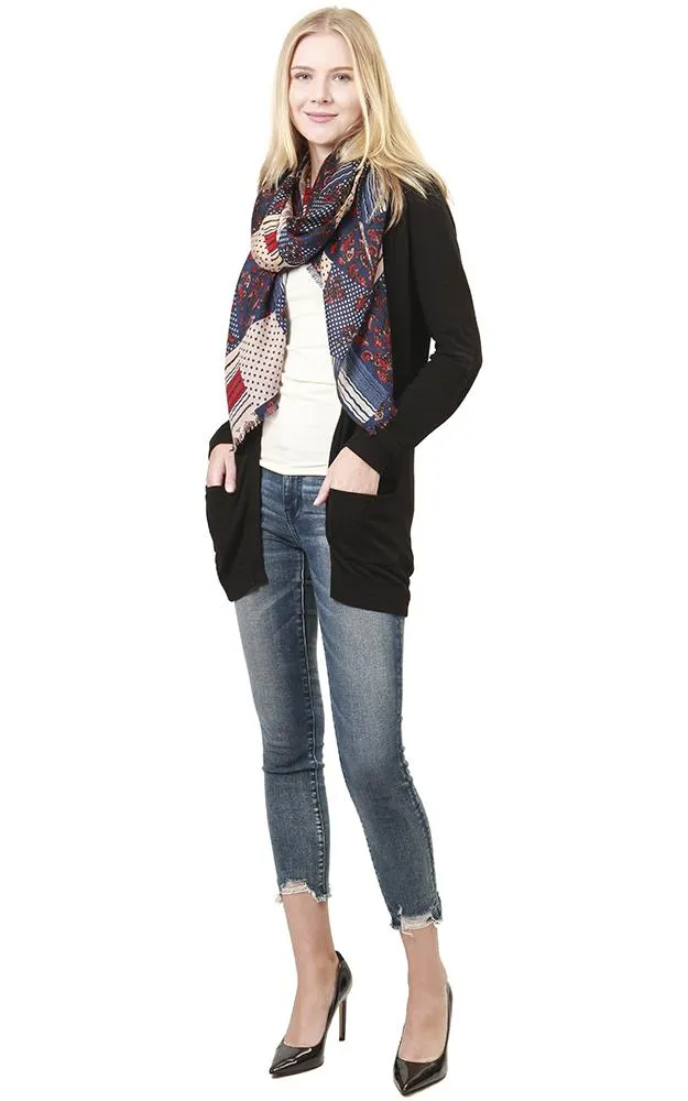 VP8212 Patchwork Pattern Scarf Vest